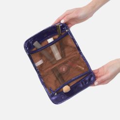 Alternative view of Beauty Cosmetic Pouch in Polished Leather - Winter Violet