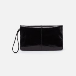 Evolve Wristlet in Polished Leather - Black