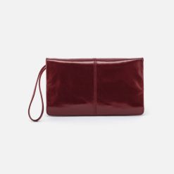 Evolve Wristlet in Polished Leather - Saddleberry