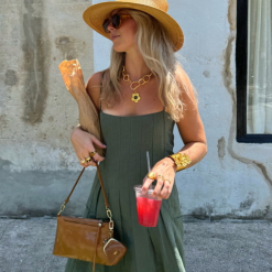 Alternative view of Darcy Crossbody in Polished Leather - Truffle