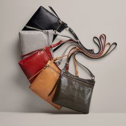 Alternative view of Cambel Crossbody in Polished Leather - Black