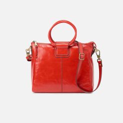 Sheila Medium Satchel In Polished Leather - Grenadine