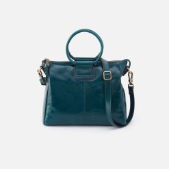 Sheila Medium Satchel in Polished Leather - Wild Bluegrass