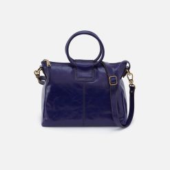 Sheila Medium Satchel in Polished Leather - Winter Violet