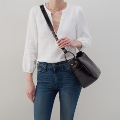 Alternative view of Sheila Crossbody In Polished Leather - Black