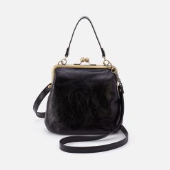 Alba Crossbody in Polished Leather - Black