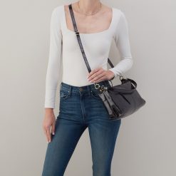 Alternative view of Avon Shoulder Bag in Polished Leather - Black