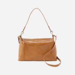 Avon Shoulder Bag In Polished Leather - Natural