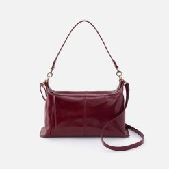 Avon Shoulder Bag in Polished Leather - Saddleberry