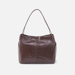 Seneca Shoulder Bag in Polished Leather - Hearthstone