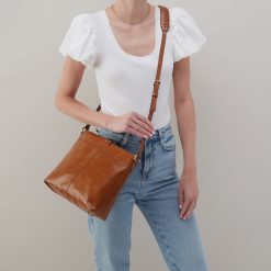 Alternative view of Romy Medium Crossbody in Polished Leather - Truffle