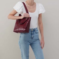 Alternative view of Romy Medium Tote in Polished Leather - Saddleberry