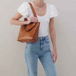 Alternative view of Romy Medium Tote in Polished Leather - Truffle