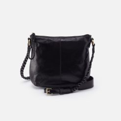 Lasso Medium Crossbody in Polished Leather - Black