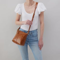 Alternative view of Lasso Medium Crossbody in Polished Leather - Truffle