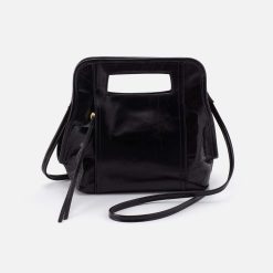 Ace Crossbody in Polished Leather - Black