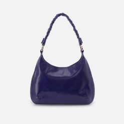 Madison Shoulder in Polished Leather - Winter Violet