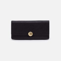 Hutton Large Wallet in Micrograin Leather - Black