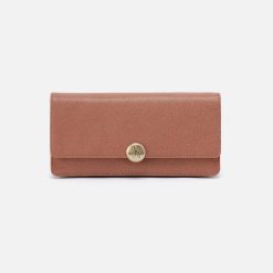Hutton Large Wallet in Micrograin Leather - Glazed Donut