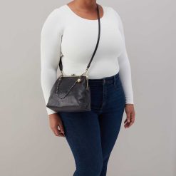 Alternative view of Amelia Crossbody in Micrograin Leather - Black