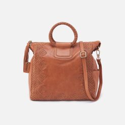 Sheila Large Satchel in Washed Leather - Harvest Wheat